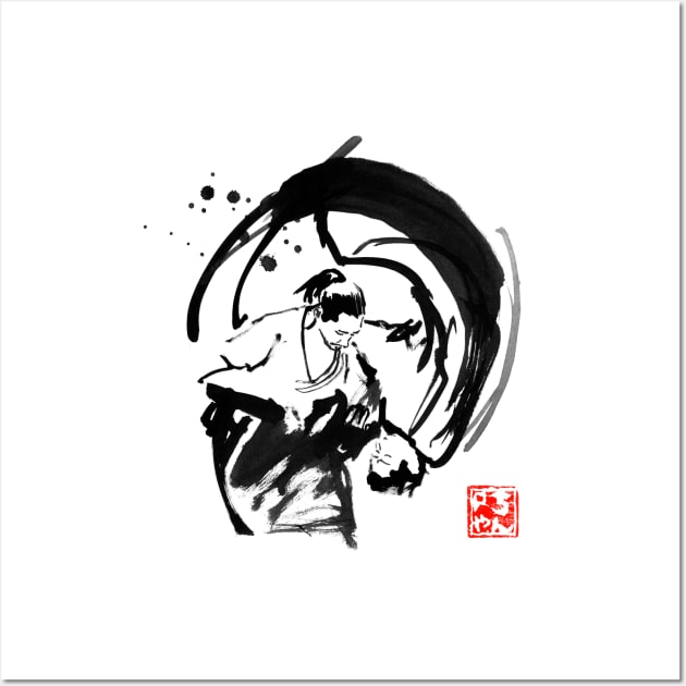 aikido for Black background Wall Art by pechane